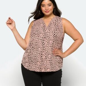 41 Hawthorn Animal Print Sleeveless Blouse
